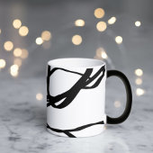 Boeket Wit: Abstract Wit & Zwart Magische Mok