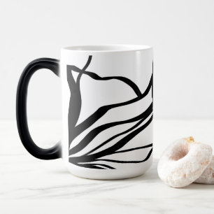 Boeket Wit: Abstract Wit & Zwart Magische Mok