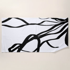 Boeket Wit: Abstract Wit & Zwart Strandlaken