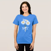 Boeket witte madeliefjes monogram bruiloft Tri-Blend shirt (Voorkant volledig)