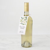 Boeket witte rozen - typografie bedankt flessenhanger (Schuin)