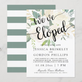 Boeket witte rozen| We zijn gevlucht | Feestje ter Kaart