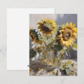 Boeket zonnebloemen B - oliën Feestdagenkaart (Voorkant / Achterkant)