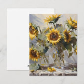 Boeket zonnebloemen C - oliën Feestdagenkaart (Voorkant / Achterkant)