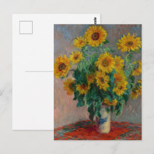 Boeket zonnebloemen door Claude Monet Briefkaart