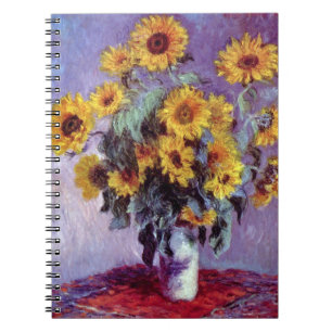 Boeket zonnebloemen door Claude Monet, Vintage Kun Notitieboek