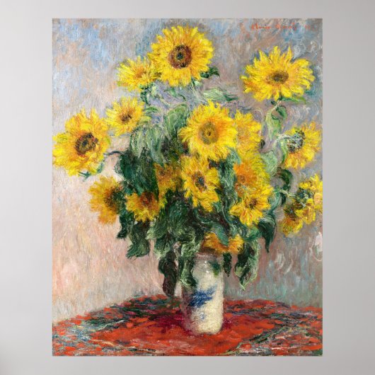Boeket Zonnebloemen van Claude Monet Classic Poster (Voorkant)