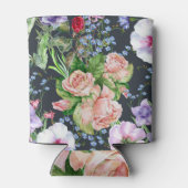 Boeketbloemen: waterverf naadloos patroon. blikjeskoeler (Achterkant)