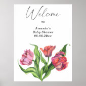 Boeketbloemen Welkom baby shower feest Poster (Voorkant)