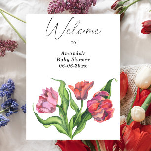 Boeketbloemen Welkom baby shower feest Poster