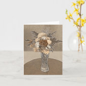 Boeketten in Bruin - Blanco Kaart (Gele Bloem)