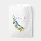 Boeketten van meerkleurige Rozen op zijden texture Bedankzakje (Voorkant)