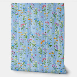 Boeketten van meerkleurige Rozen op zijden texture Behang