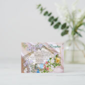 Boeketten van meerkleurige Rozen op zijden texture Informatiekaartje (Staand voorkant)