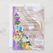 Boeketten van meerkleurige Rozen op zijden texture Kaart (Voorkant)