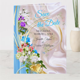 Boeketten van meerkleurige Rozen op zijden texture Kaart