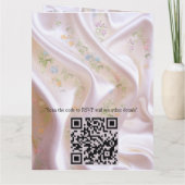 Boeketten van meerkleurige Rozen op zijden texture Kaart (Achterkant)