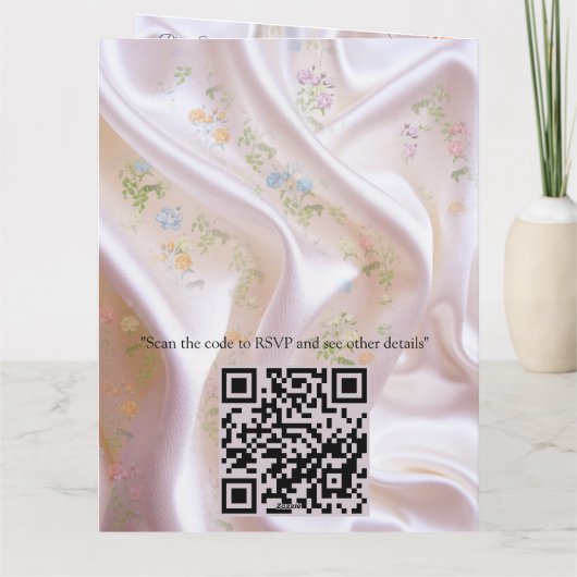 Boeketten van meerkleurige Rozen op zijden texture Kaart (Achterkant)