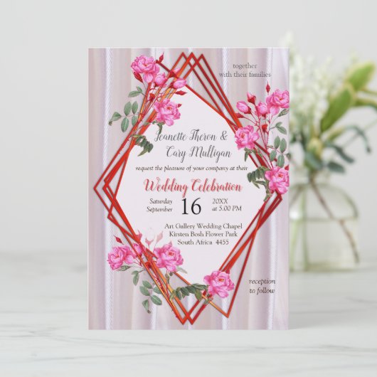 Boeketten van meerkleurige Rozen op zijden texture Kaart (Staand voorkant)