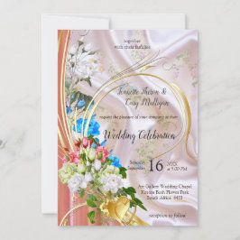 Boeketten van meerkleurige Rozen op zijden texture Kaart