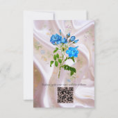 Boeketten van meerkleurige Rozen op zijden texture RSVP Kaartje (Achterkant)