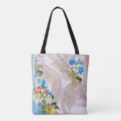Boeketten van meerkleurige Rozen op zijden texture Tote Bag (Achterkant)