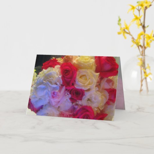 Boeketten van Rozen Kaart (Gele Bloem)