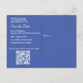 Boeketten van Zijdeachtig Blauw-Wit en Gouden Rand Aankondigingskaart (Achterkant)