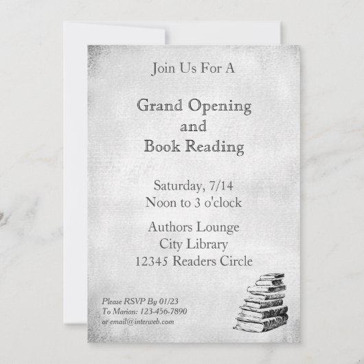 Boekfeest Oude Kunst Aangepaste Uitnodigingen (Achterkant)