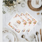 Boekhandel Blush Wildflower Vrijgezellenfeest Servet