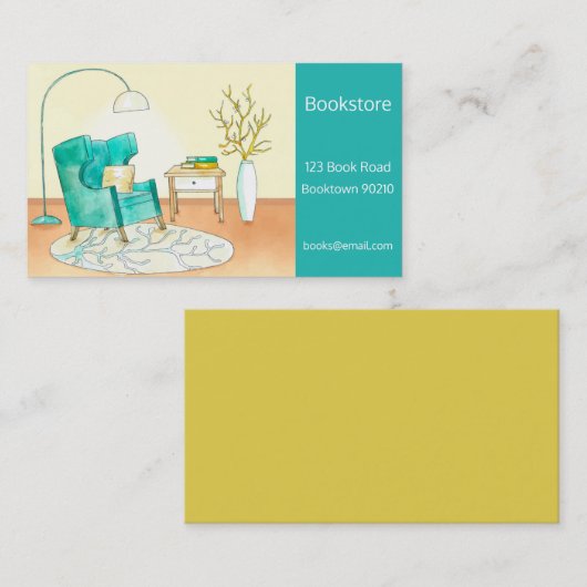 Boekhandel, boekhandel of online boeken visitekaartje (Voorkant / Achterkant)