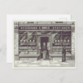  boekhandel Tekening 1891 Briefkaart (Voorkant / Achterkant)