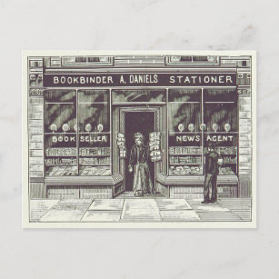  boekhandel Tekening 1891 Briefkaart