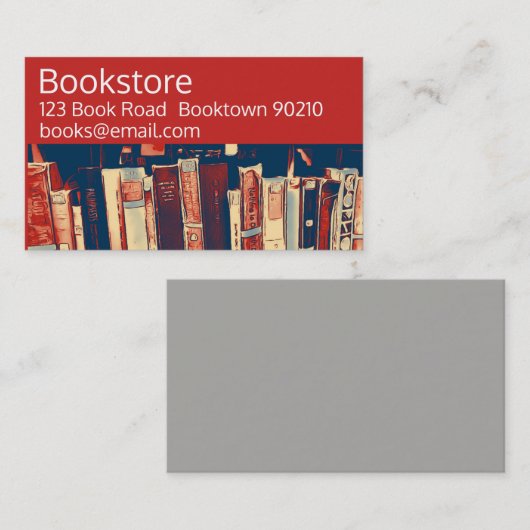 Boekhandels-, boekhandels- en onlineboeken visitekaartje (Voorkant / Achterkant)
