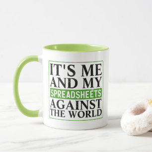 Boekhoud spreadsheet grappige uitspraak koffie mok