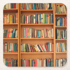 Boekhoudboekenbibliotheek Bladwijzer lezen Kartonnen Onderzetters