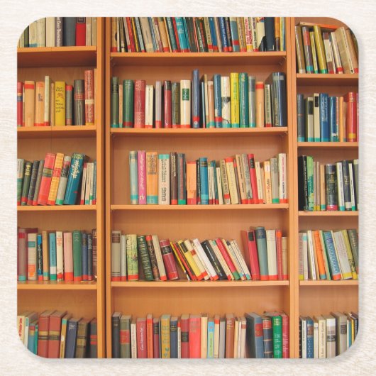 Boekhoudboekenbibliotheek Bladwijzer lezen Kartonnen Onderzetters (Voorkant)