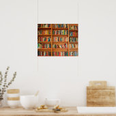 Boekhoudboekenbibliotheek Bladwijzer lezen Poster (Keuken)