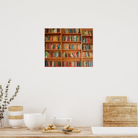 Boekhoudboekenbibliotheek Bladwijzer lezen Poster (Keuken)