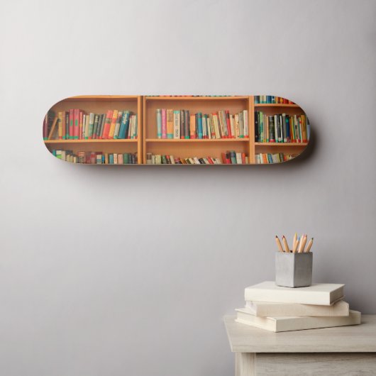 Boekhoudboekenbibliotheek Bladwijzer lezen Skateboard (Muurkunst (Horizontaal))