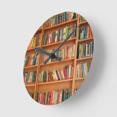 Boekhoudboekenwisselaar lezen ronde klok (Hoek)