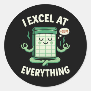 Boekhouden I blink in Excel Boekhouder Yoga  Ronde Sticker