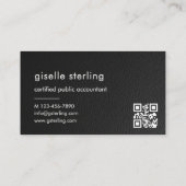 Boekhouder Accountant CPA Nep Leer QR-code Visitekaartje (Achterkant)