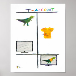 Boekhouder Art T Rex T Rekening Administratie Kant Poster