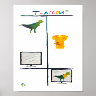 Boekhouder Art T Rex T Rekening Administratie Kant Poster