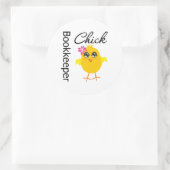 Boekhouder Chick Ronde Sticker (Tas)