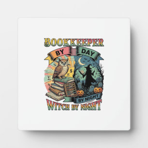 Boekhouder Dag Heks Nacht Halloween Uil Boeken Pom Fotoplaat