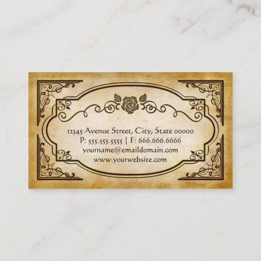 Boekhouder - Elegant  Antiek Visitekaartje (Achterkant)