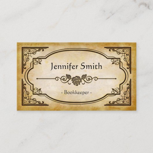 Boekhouder - Elegant  Antiek Visitekaartje (Voorkant)