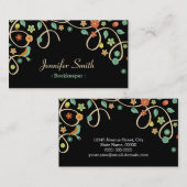 Boekhouder - Elegant Swirl Floral Visitekaartje (Voorkant / Achterkant)